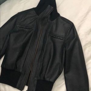 Black Leather Bomber Jacket 💣